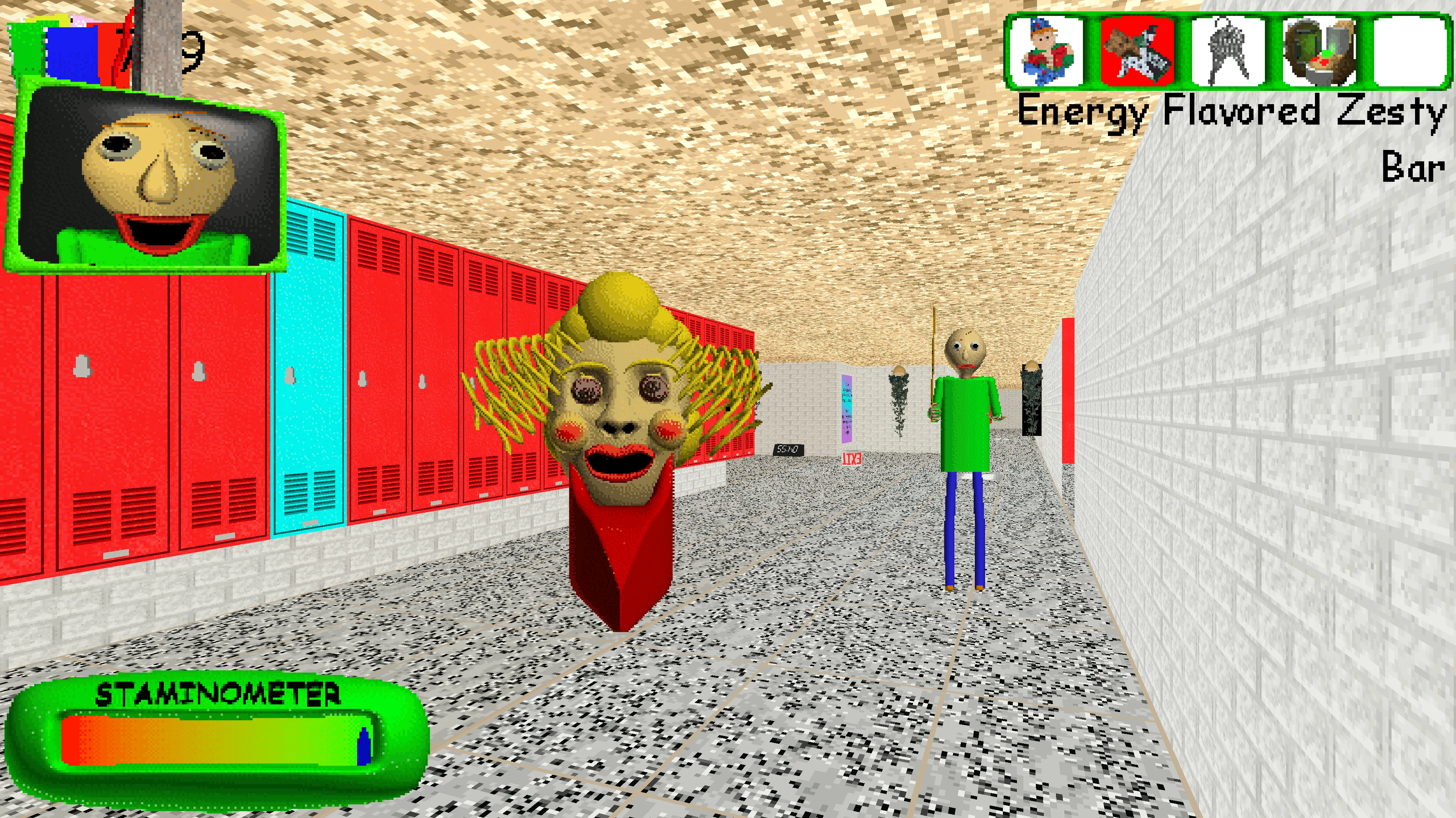 Baldi's Basics Plus expanded horror systems and survival school gameplay