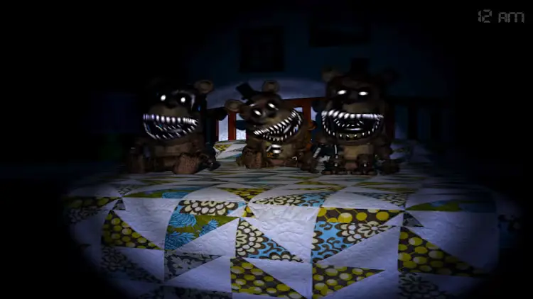Five Nights at Freddy's 4 bedroom door listening and flashlight gameplay