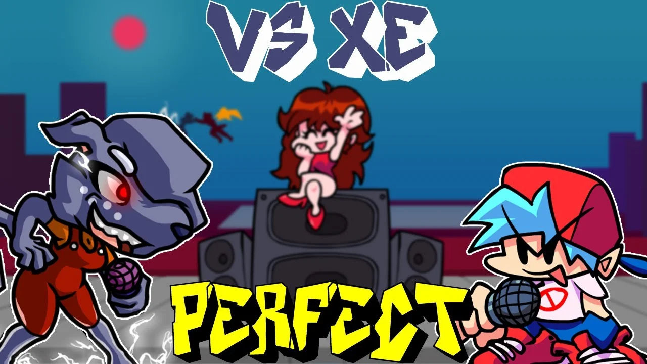 FNF VS XE intense sequence with timing and stamina pressure