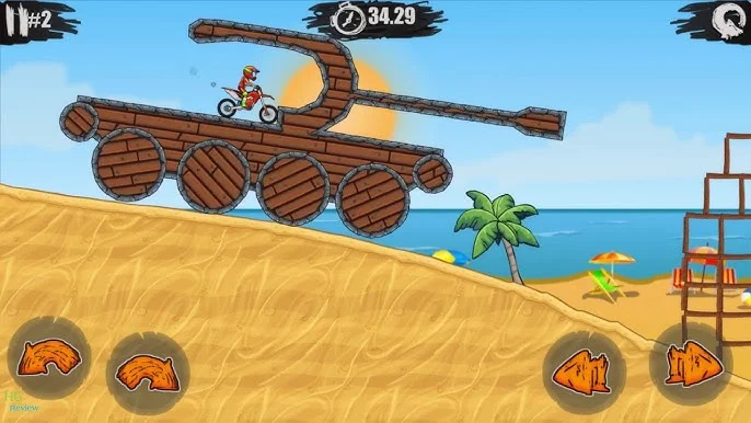 Moto X3M completing a stunt-heavy level with 3-star time rating screen