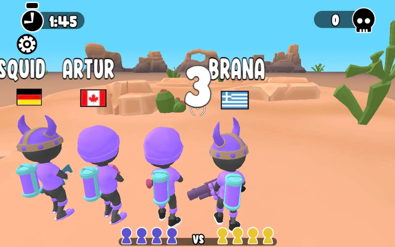 Paint Strike arena fight with multiple color-splashed lanes