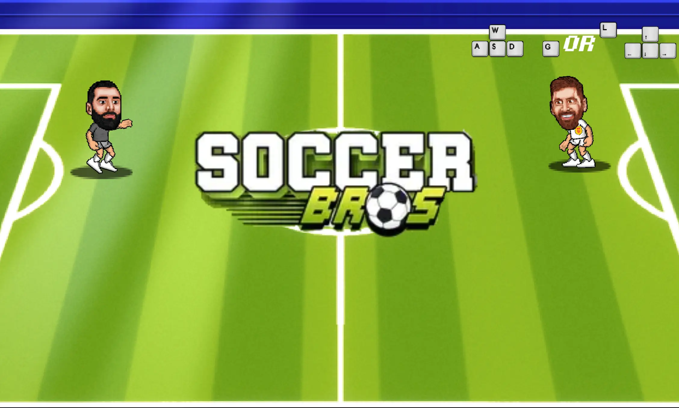 Soccer Bros player controlling possession and creating a shooting angle