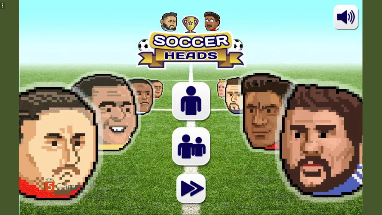 Soccer Heads intense match with high ball arc and last-second scoring chance