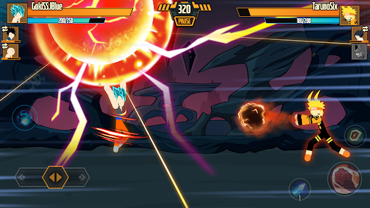 Stickman Dragon Fight arena combat with power attacks