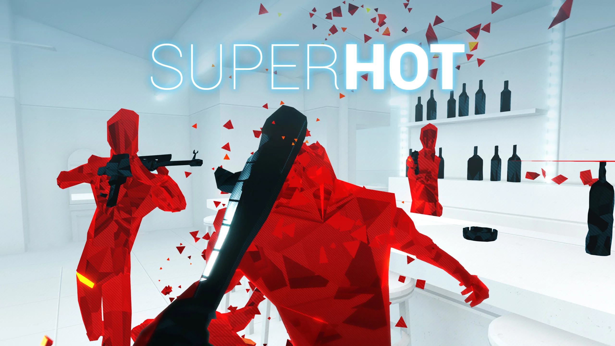 Superhot scene showing tactical movement through enemy positions