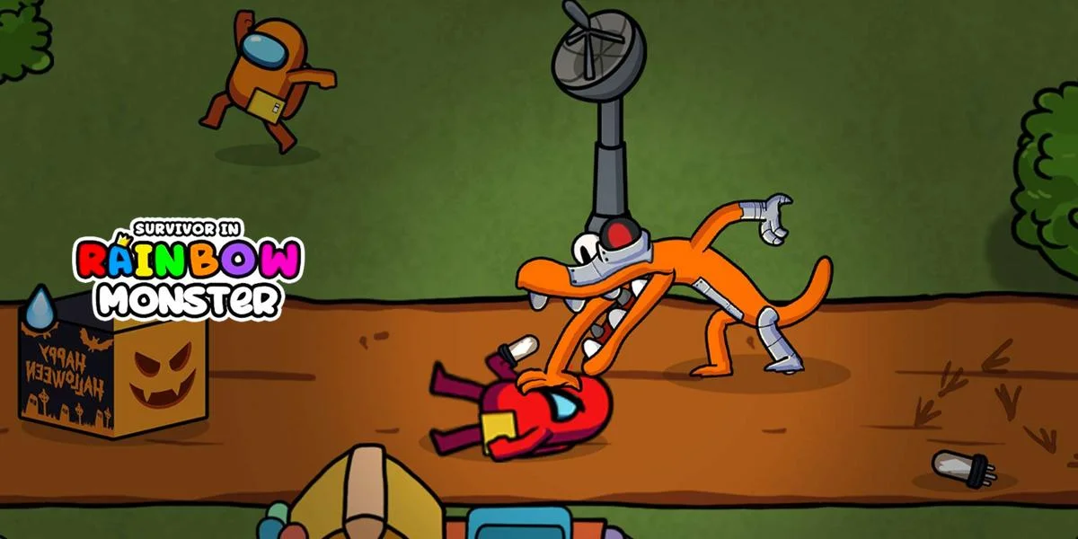 Survivor in Rainbow Monster escape path and monster chase pressure