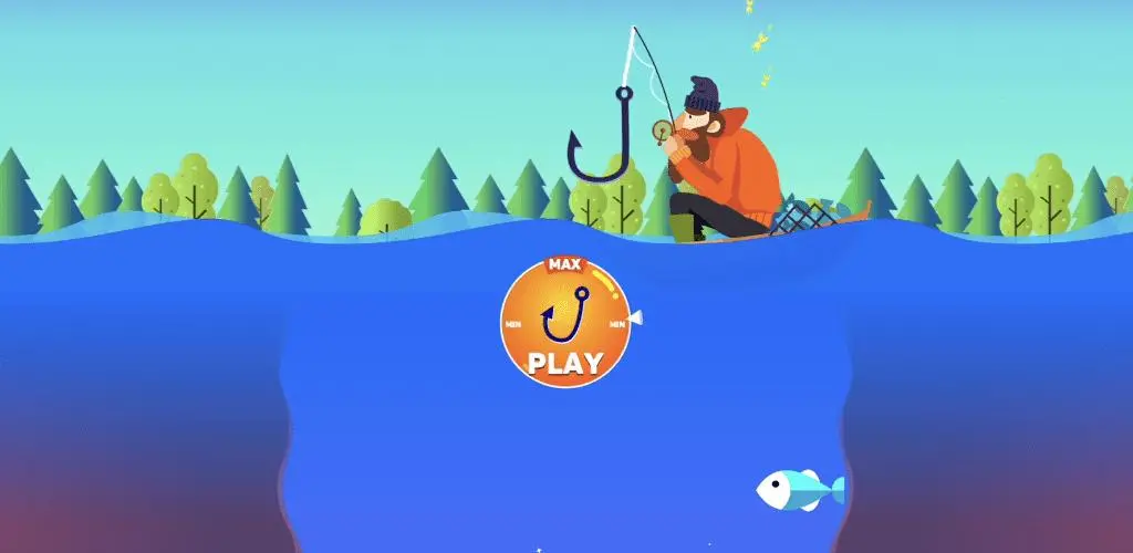 Tiny Fishing upgrade screen showing rod, reel and value improvements